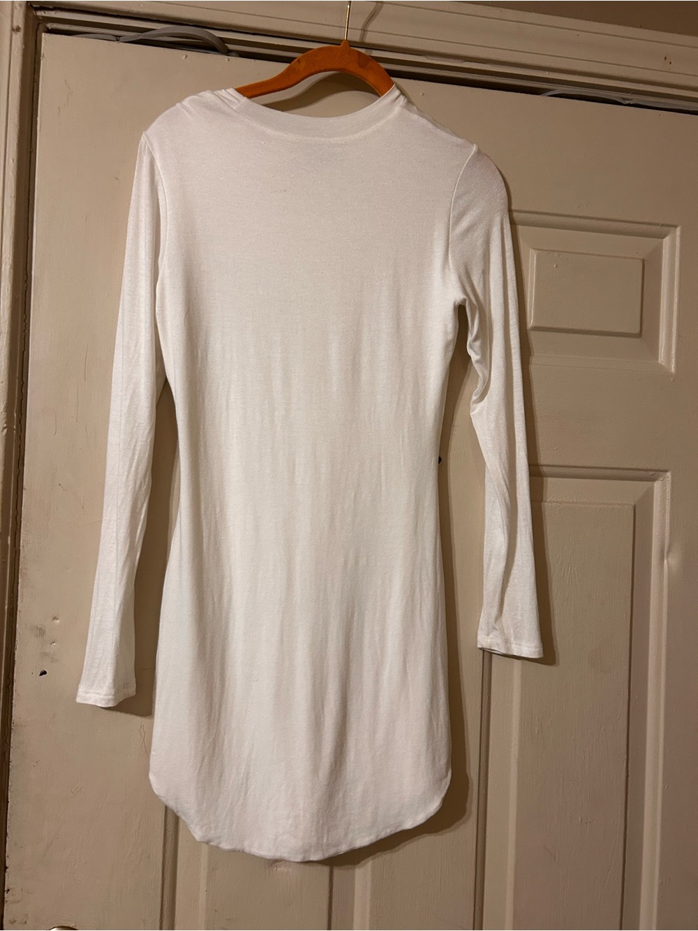 Fashion Nova White Long-Sleeve Tunic Top